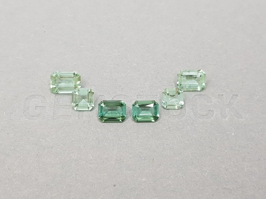 Octagon cut green tourmaline set 4.25 ct, Afghanistan Image №1