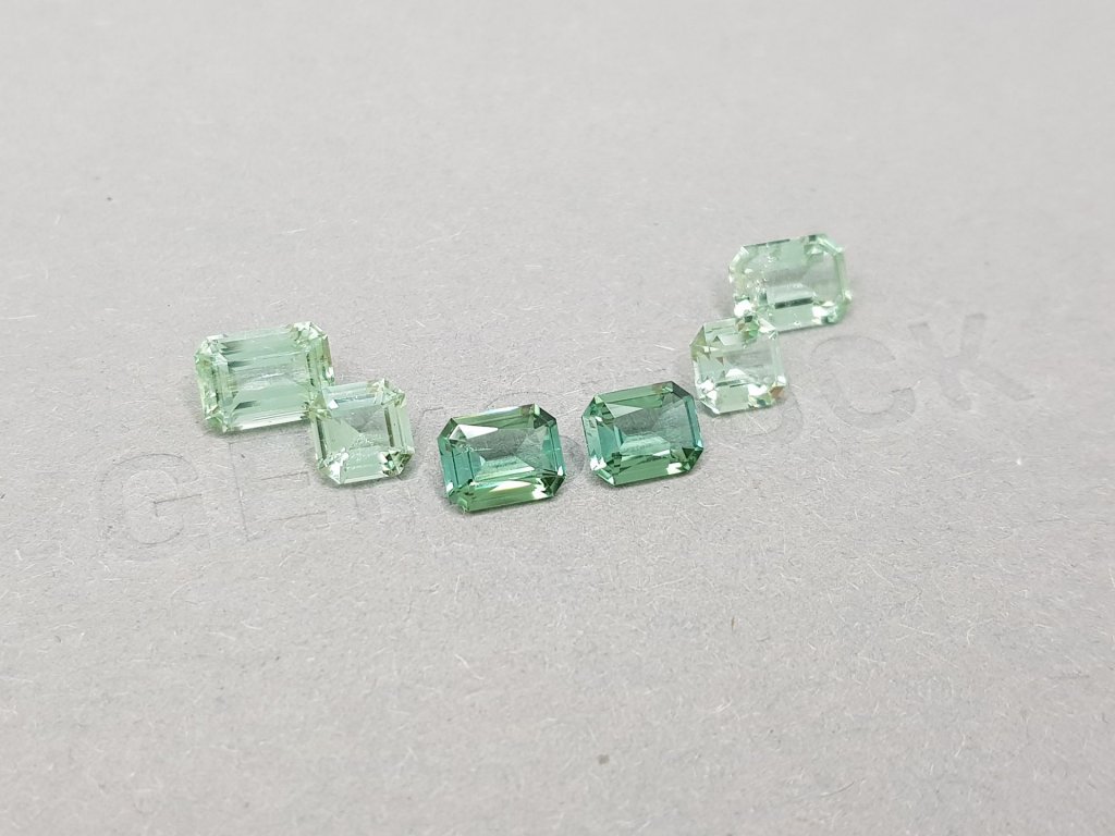 Octagon cut green tourmaline set 4.25 ct, Afghanistan Image №2