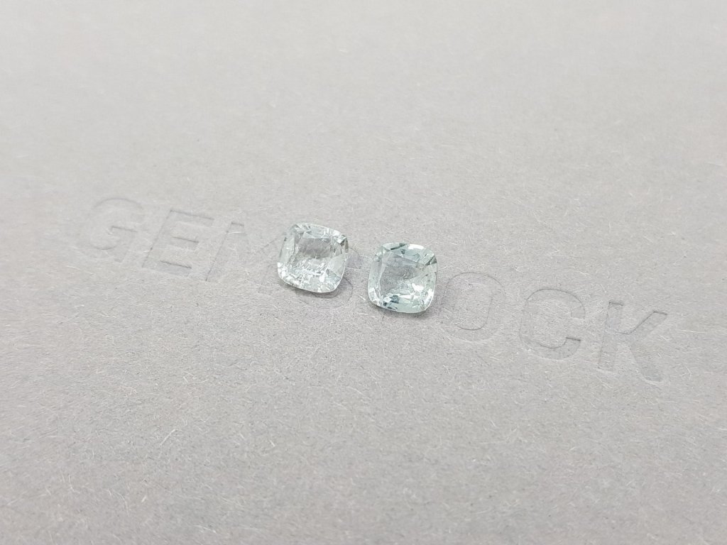 Pair of colorless cushion cut tourmalines 1.23 ct Image №4