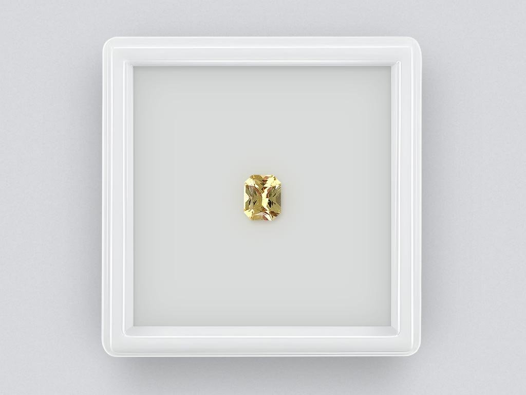 Yellow radiant cut sapphire 0.81 carats, Madagascar Image №1
