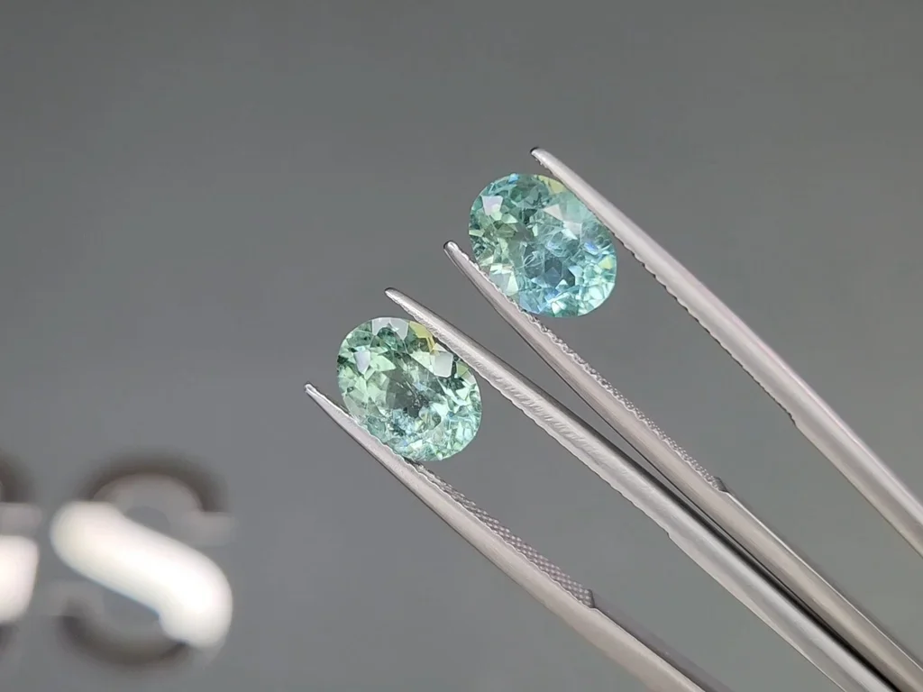 Pair of Lagoon tourmalines in oval cut 3.75 carats, Africa Image №3