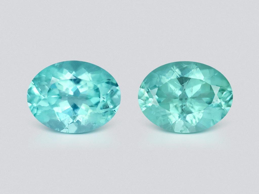 Pair of Lagoon tourmalines in oval cut 3.75 carats, Africa Image №1