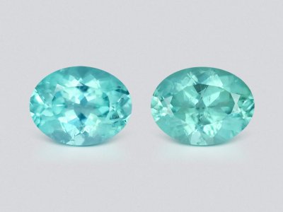 Pair of Lagoon tourmalines in oval cut 3.75 carats, Africa photo