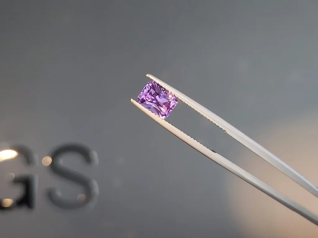 Unheated purple sapphire with color change in radiant cut 2.07 carats, Madagascar Image №5