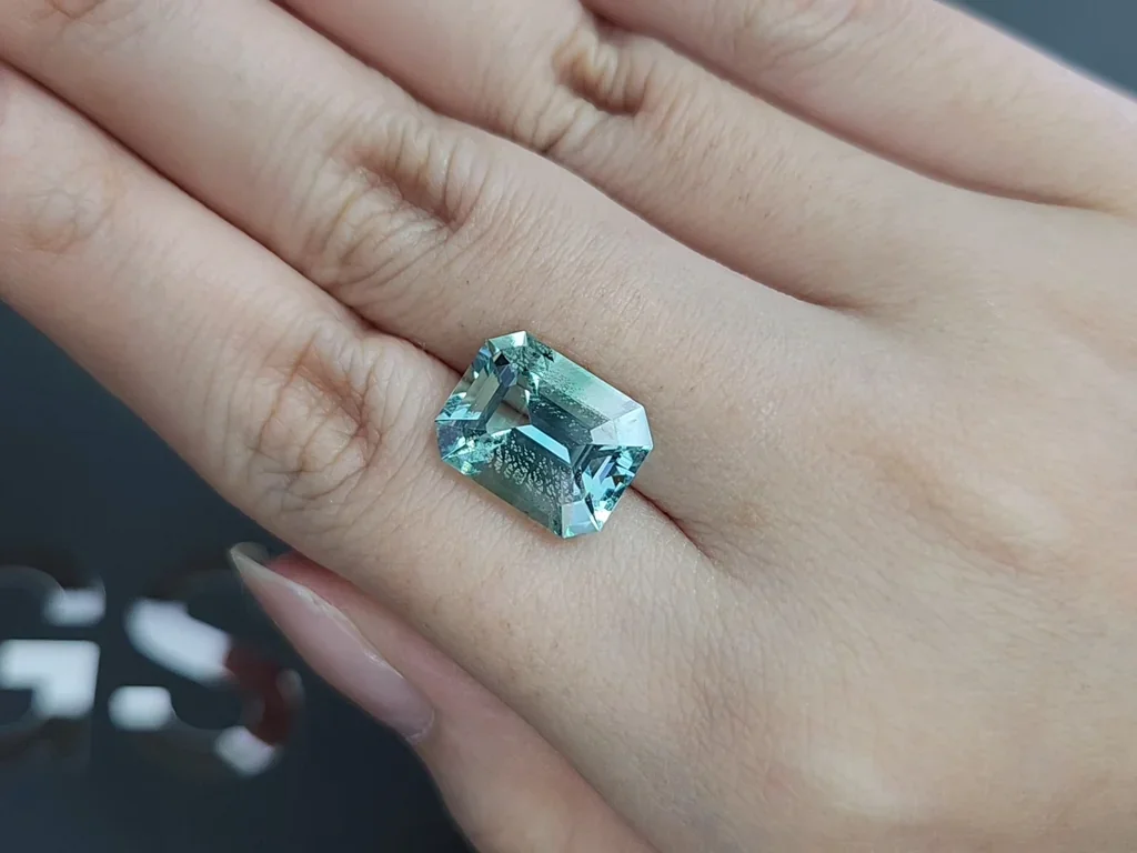 Rare green octagon cut beryl 6.38 carats, Russia  Image №2