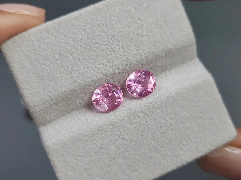 Pair of spinels Baby Pink oval cut 2.35 carats, Tanzania Image №4