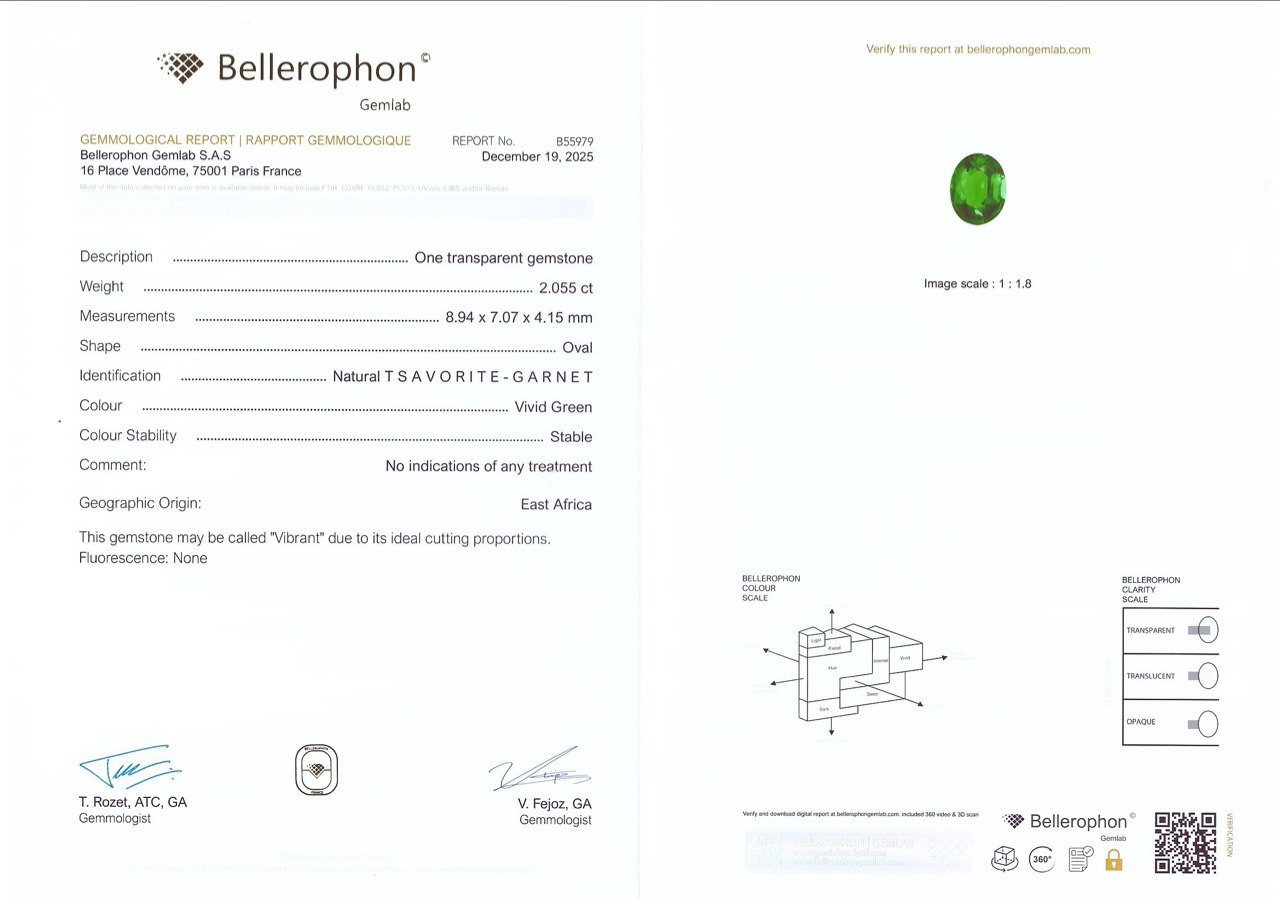 Set of Vibrant Vivid Green tsavorite garnets in oval cut 8.18 carats, Africa Image №7