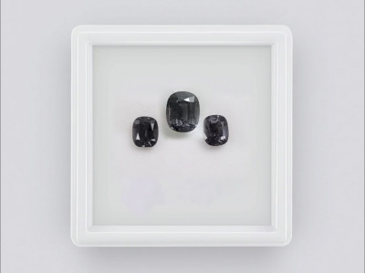 2.64 carat cushion-cut dark gray spinel set photo