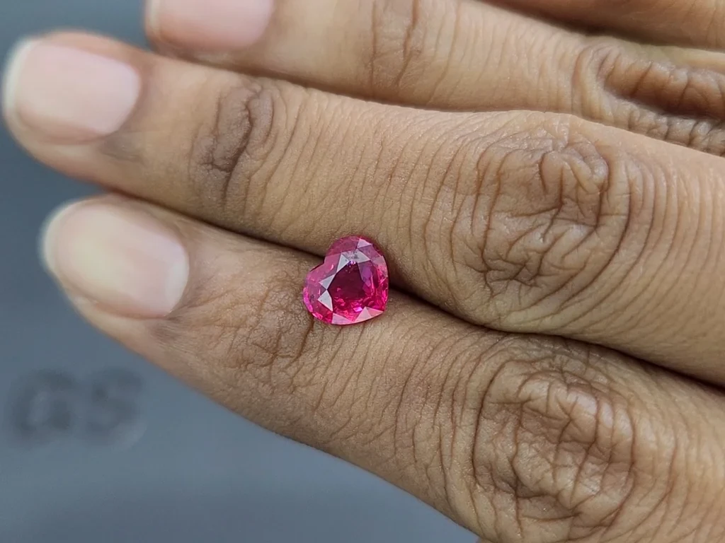 Unheated Intense Red ruby in heart shape 1.53 carats, Mozambique Image №2