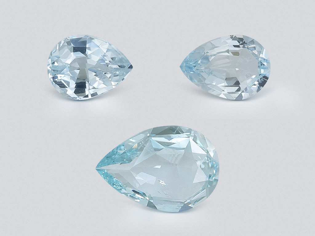 Set of aquamarines pear cut 1.16 carats, Madagascar Image №1