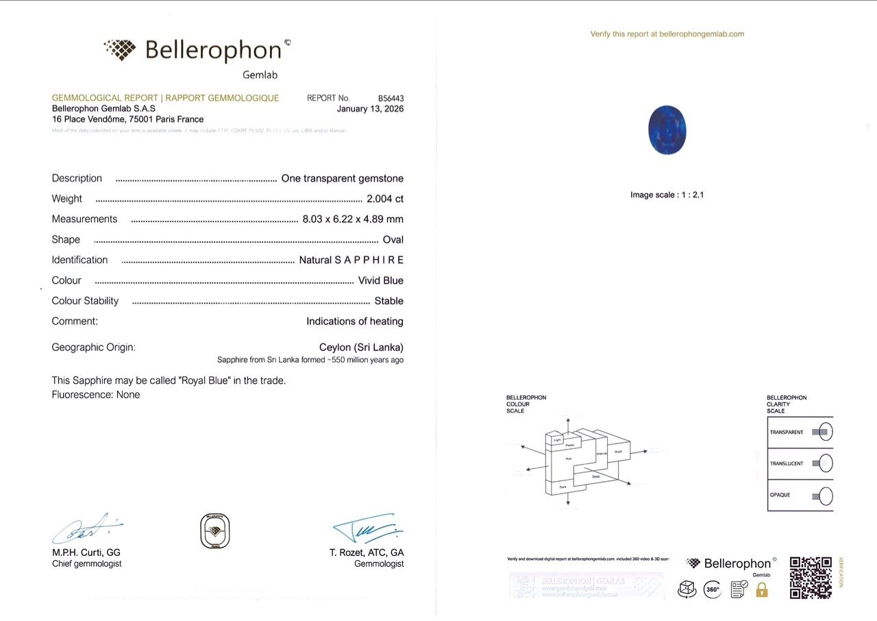 Sapphire Royal Blue oval cut 2.00 carats, Sri Lanka  Image №6