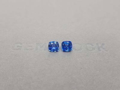 Pair of blue sapphires 1.81 ct cushion cut, Sri Lanka photo