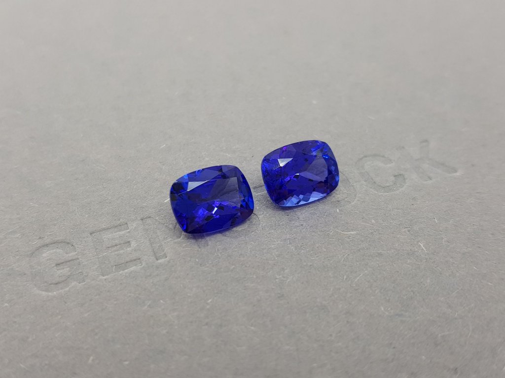 Pair of cushion cut tanzanites 4.43 ct Image №2