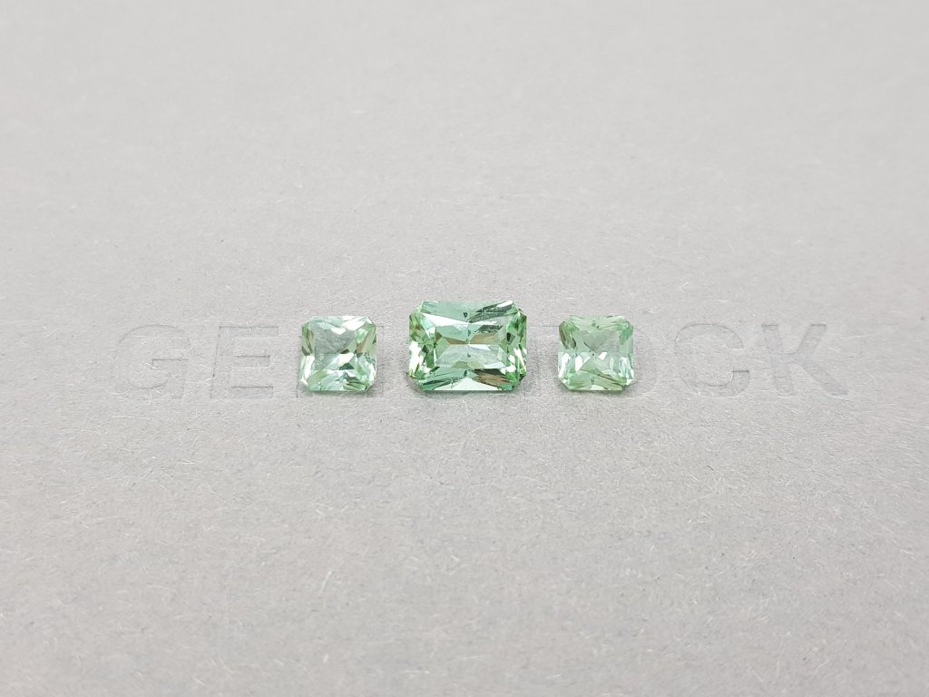 Set of light green radiant cut tourmalines 2.86 ct Image №2