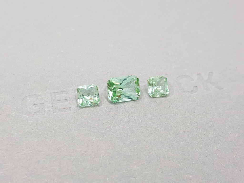 Set of light green radiant cut tourmalines 2.86 ct Image №3