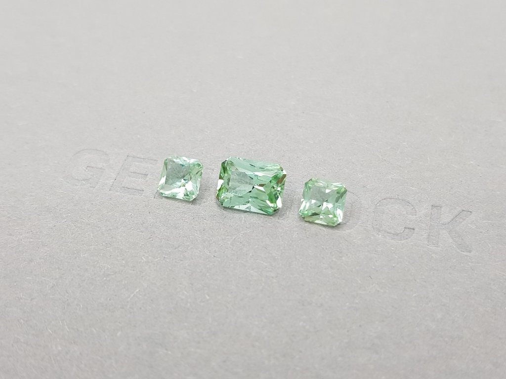 Set of light green radiant cut tourmalines 2.86 ct Image №4