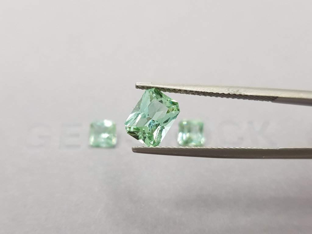 Set of light green radiant cut tourmalines 2.86 ct Image №5
