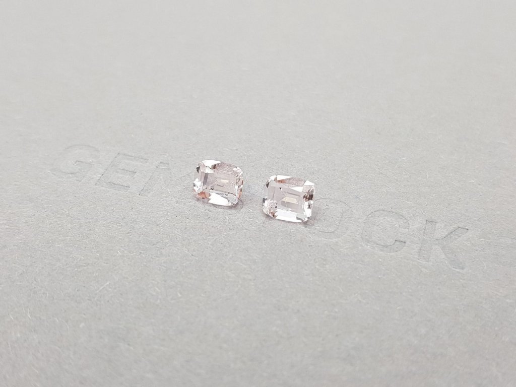 Pair of light pink cushion cut morganites 1.43 ct, Africa Image №3