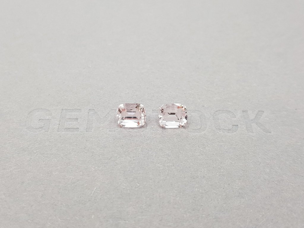Pair of light pink cushion cut morganites 1.43 ct, Africa Image №1