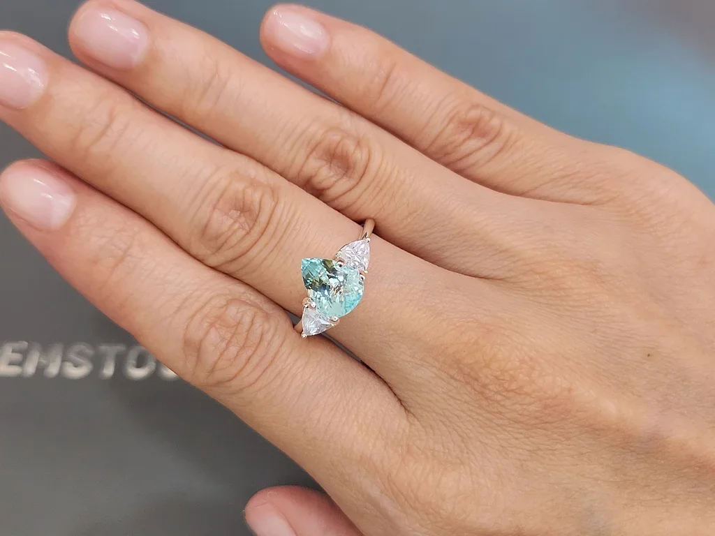 Paraiba tourmaline in pear cut 2.46 carats, Mozambique Image №5