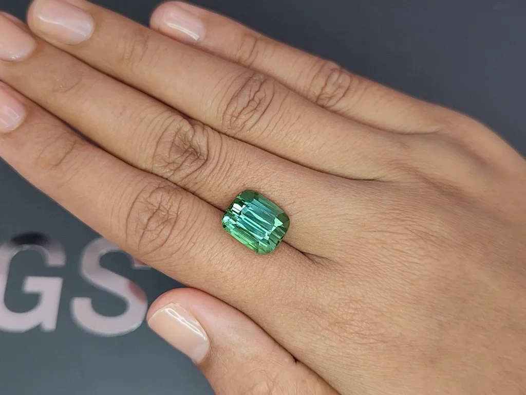 Lagoon blue-green tourmaline in cushion cut 8.88 carats  Image №2