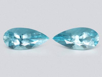 Pair of pear-cut aquamarines 6.02 carats, Madagascar  photo