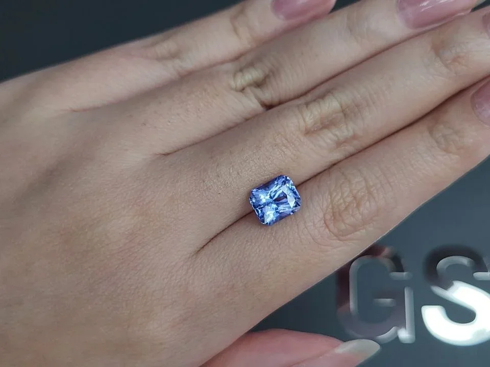 Unheated Pastel Blue sapphire in radiant cut 3,54 carats, Sri Lanka  Image №2