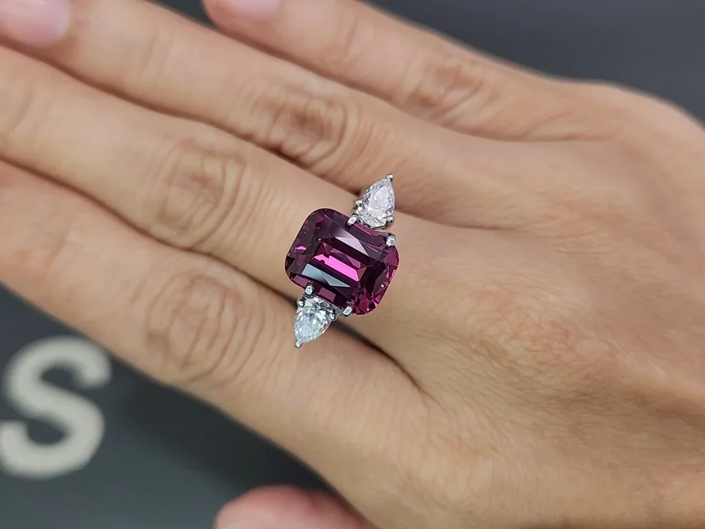 Purple spinel cushion cut 6.15 carats, Tanzania Image №5