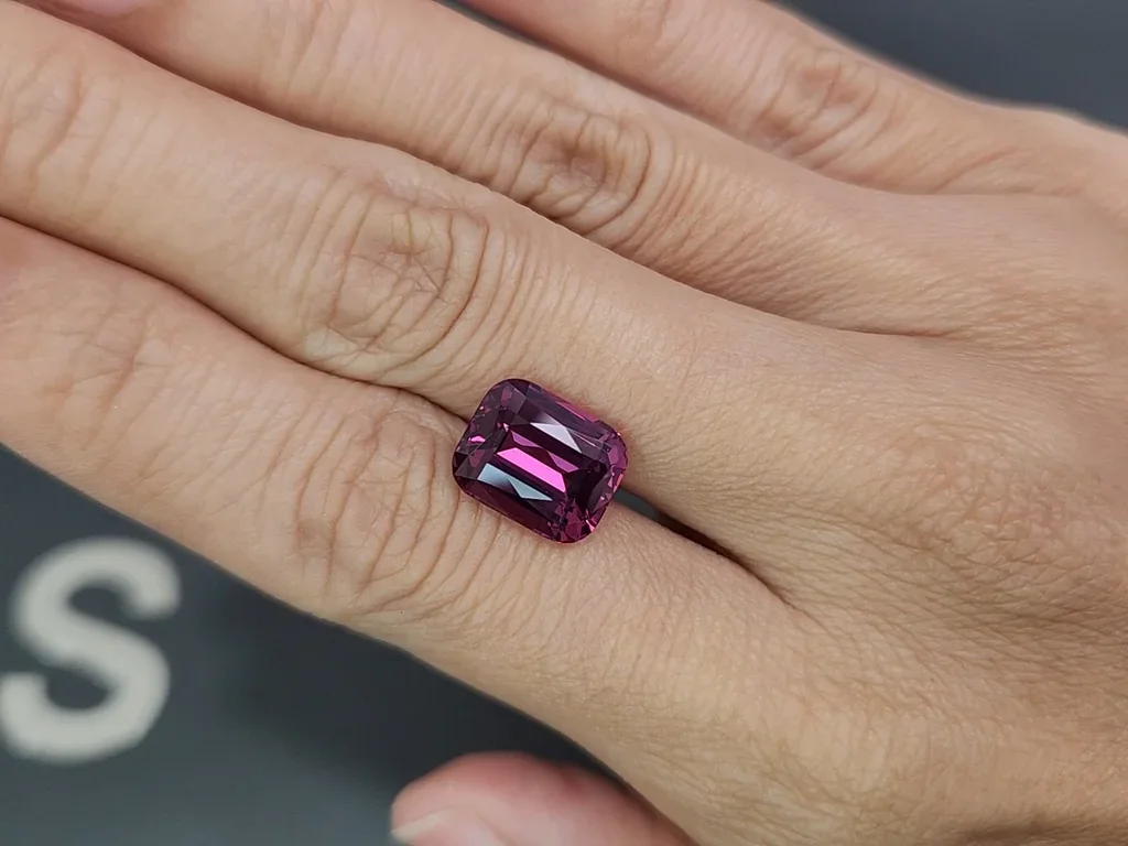 Purple spinel cushion cut 6.15 carats, Tanzania Image №2