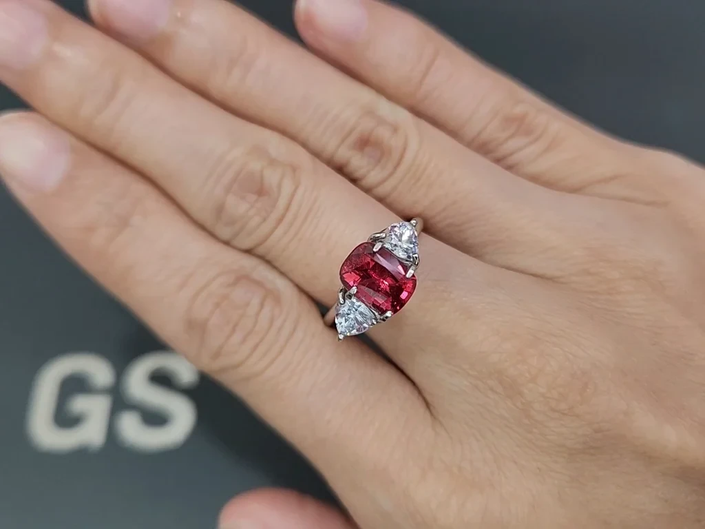 Spinel orange red cushion cut 2.00 carats, Tanzania Image №5