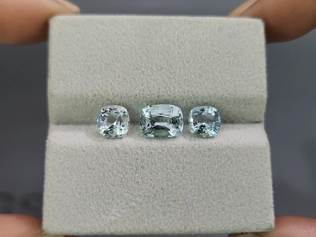 Set of aquamarines cushion cut 3.07 carats, Madagascar Image №5
