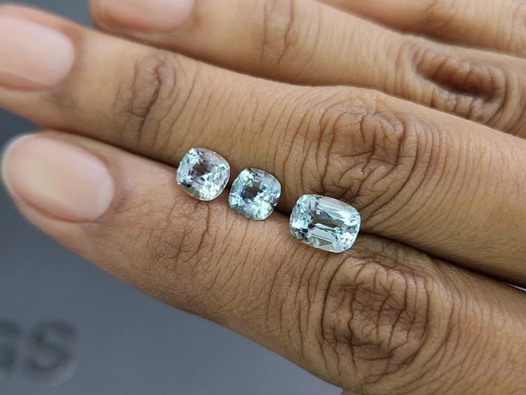Set of aquamarines cushion cut 3.07 carats, Madagascar Image №2