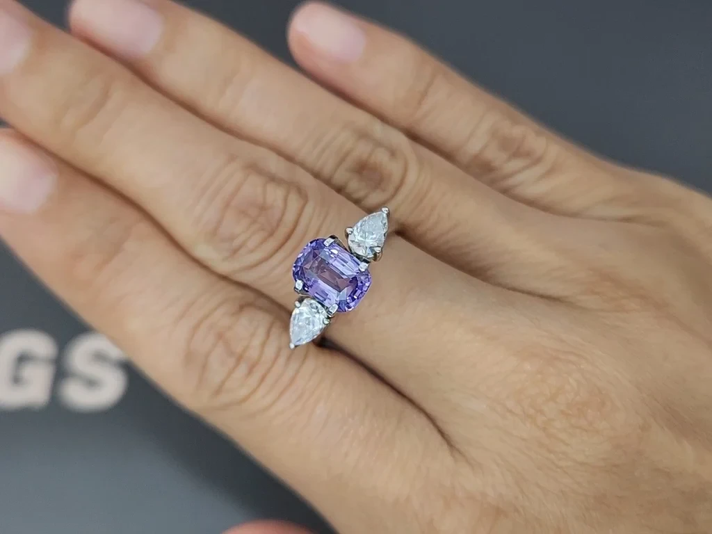 Unheated violet sapphire cushion cut 2.06 carats, Sri Lanka Image №5