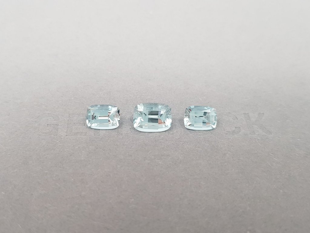 Cushion cut aquamarine set 2.83 ct from Madagascar Image №1