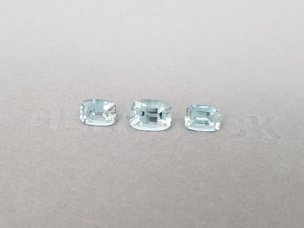 Cushion cut aquamarine set 2.83 ct from Madagascar Image №3