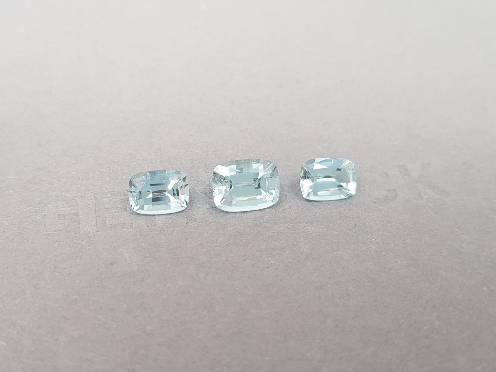 Cushion cut aquamarine set 2.83 ct from Madagascar Image №2