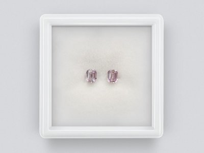 Pair of lavender unheated cushion cut sapphires 0.73 carats, Madagascar photo