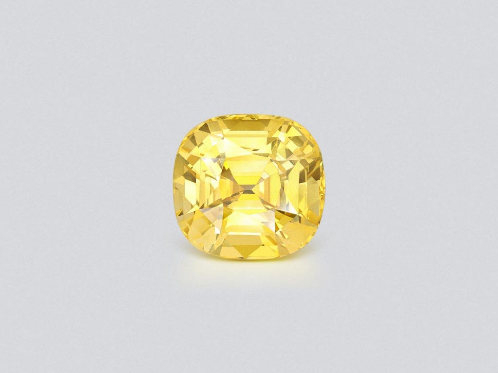 Rare Ceylon unheated cushion cut golden sapphire 18.14 carats, Vibrant type GRS Image №1