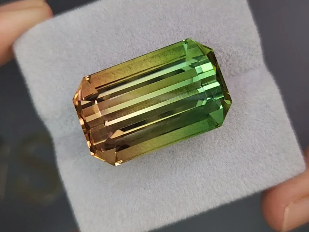 Bi-color green-orange tourmaline in octagon cut 43.46 carats Image №3