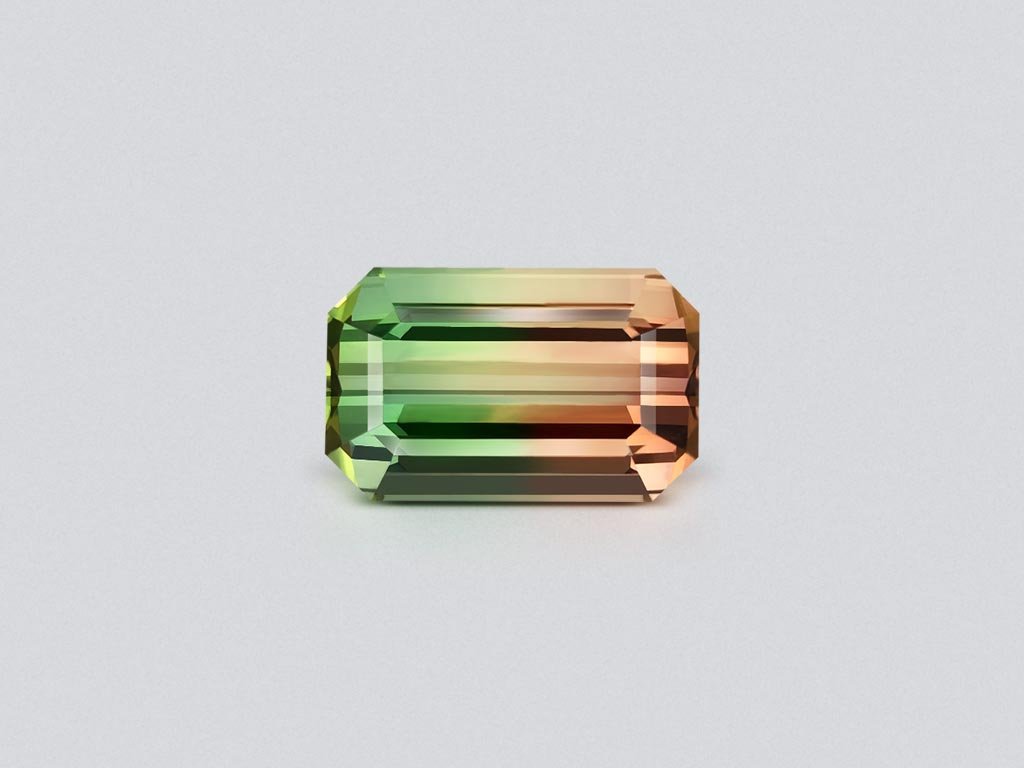 Bi-color green-orange tourmaline in octagon cut 43.46 carats Image №1