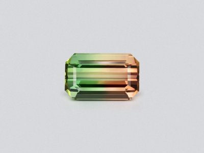 Bi-color green-orange tourmaline in octagon cut 43.46 carats photo