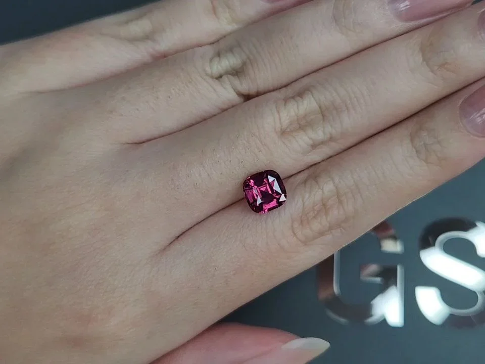 Rare Malaya garnet in cushion cut 2.22 carats, Tanzania Image №2