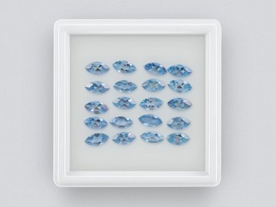 Set of aquamarines Santa Maria marquise cut 3.54 carats, Madagascar photo