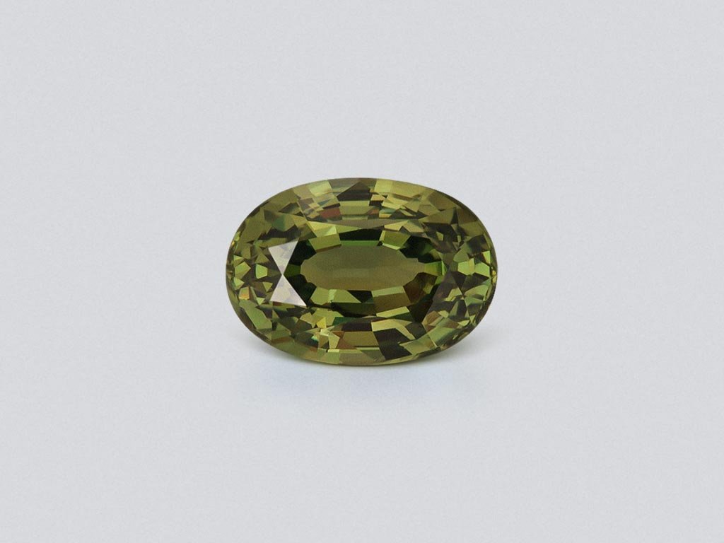 Green sapphire oval cut 1,55 carats, Sri Lanka Image №1