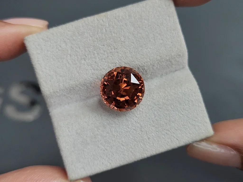 Orange tourmaline round cut 8.01 carats, Africa Image №4