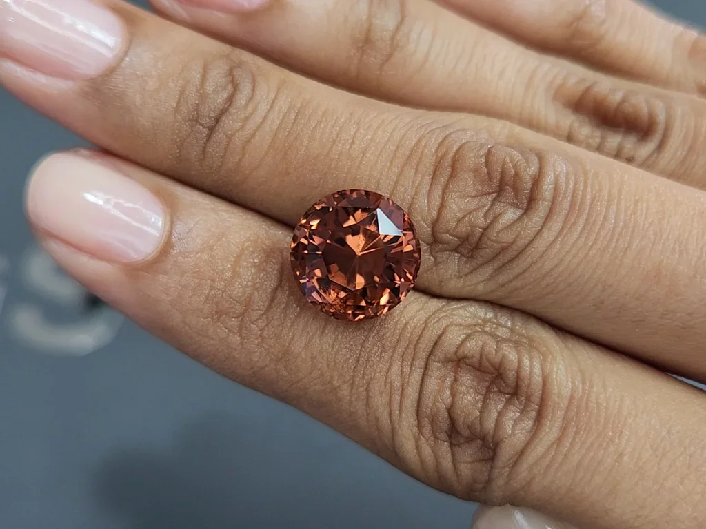 Orange tourmaline round cut 8.01 carats, Africa Image №2
