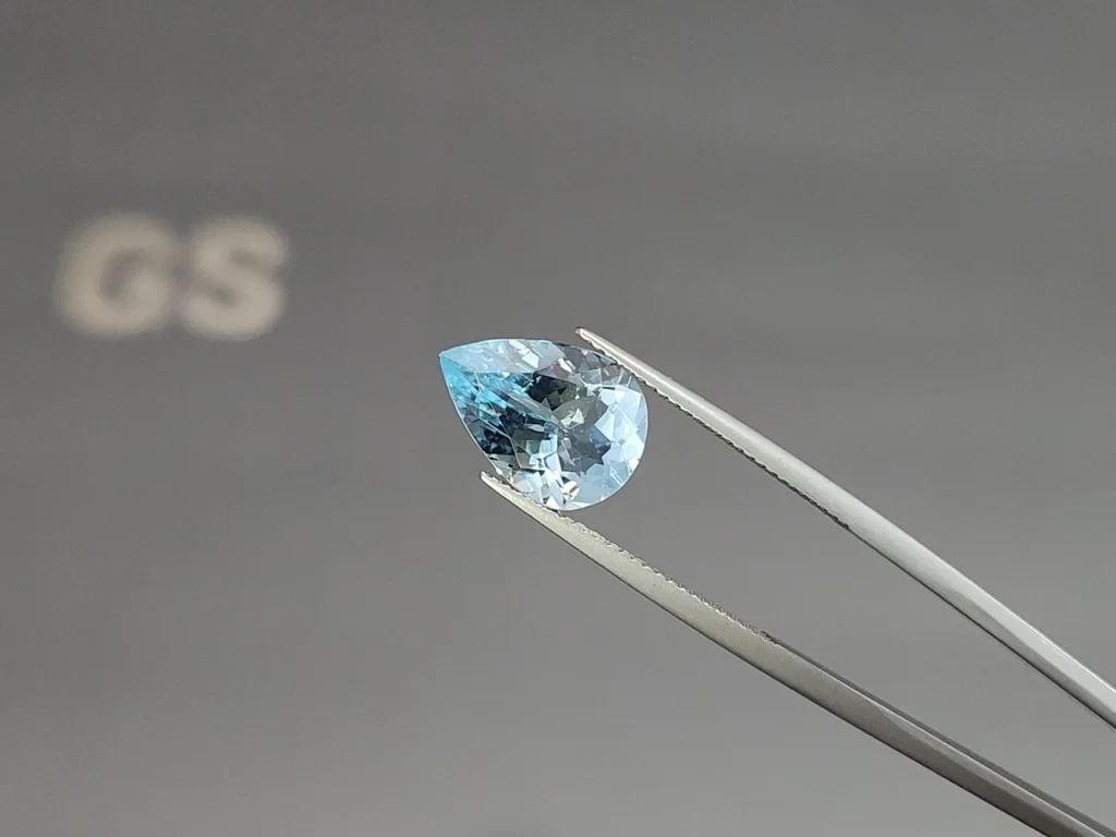 Aquamarine pear cut 3.54 carats, Madagascar Image №3