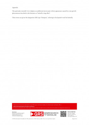 Certificate Vivid Green Emerald with rare Mariposa effect in octagon cut 5.16 Carats, Colombia