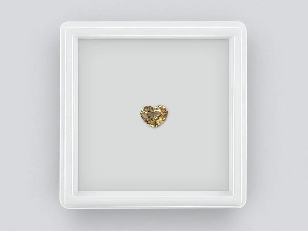 Yellowish green unheated sapphire in heart cut 1.02 ct, Madagascar  Image №1