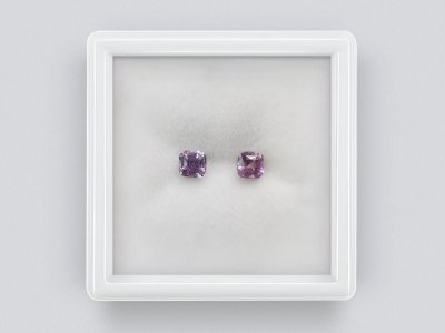 Pair of lavender unheated cushion cut sapphires 0.93 carats   photo